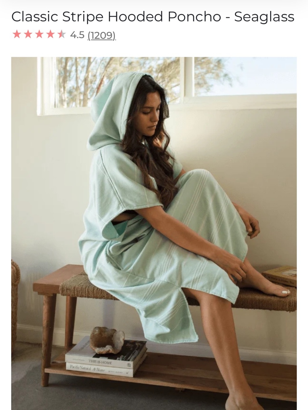 Sandcloud Unisex Women’s Men’s Organic Cotton Hooded Sleeveless Poncho Blue